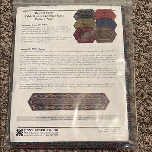 Jinny Beyer Studio Table Runner and Place Mats Pattern and fabric